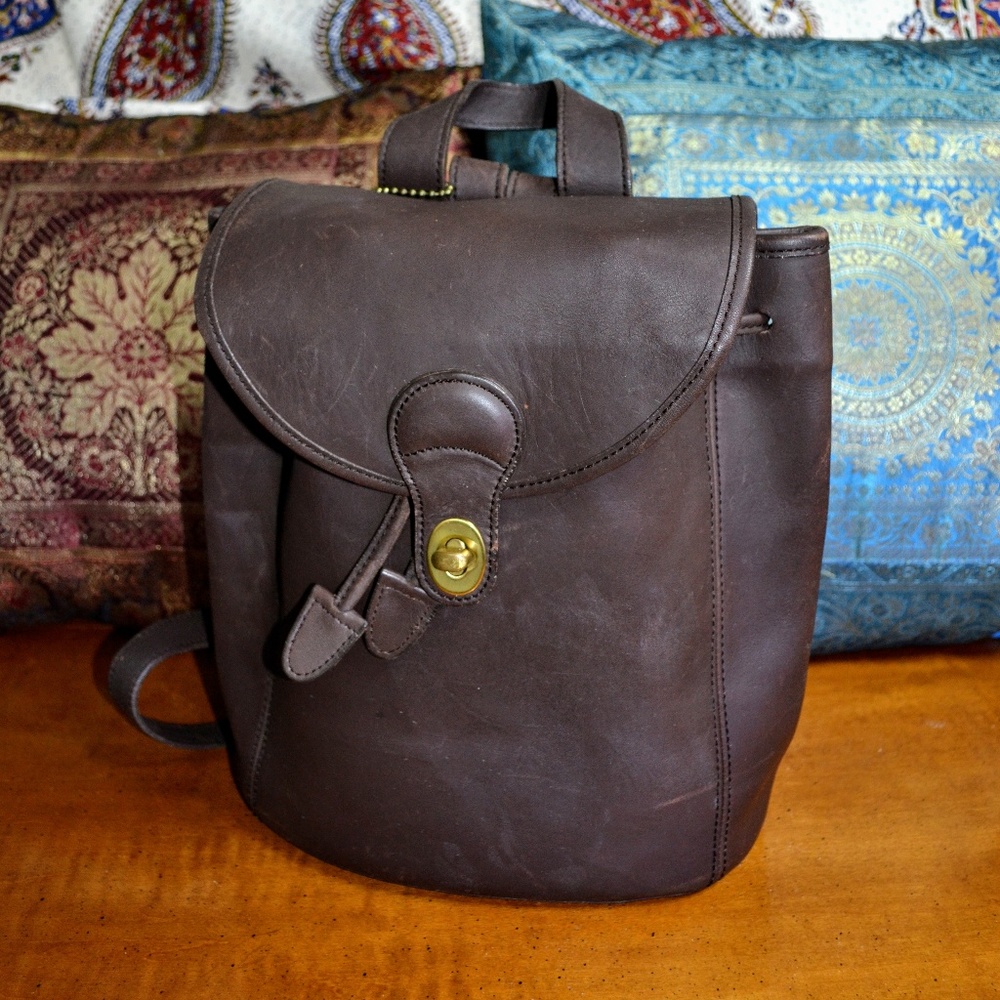 Coach Brown Bucket Backpack